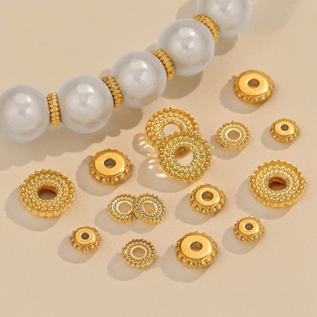 Perles d'espacement en acier inoxydable de forme irrégulière, série Simple, pour un usage quotidien.
