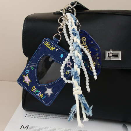 1 paire de breloques de sac pour femme en polyester, série simple et décontractée, motif lettre