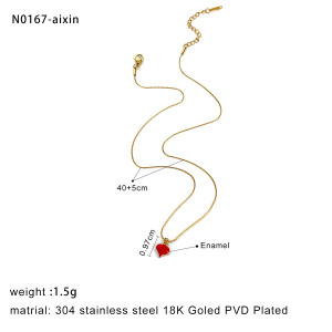 Collier Pendentif Chill En Acier Inoxydable Étanche Couleur Or (1 Pièce) h5
