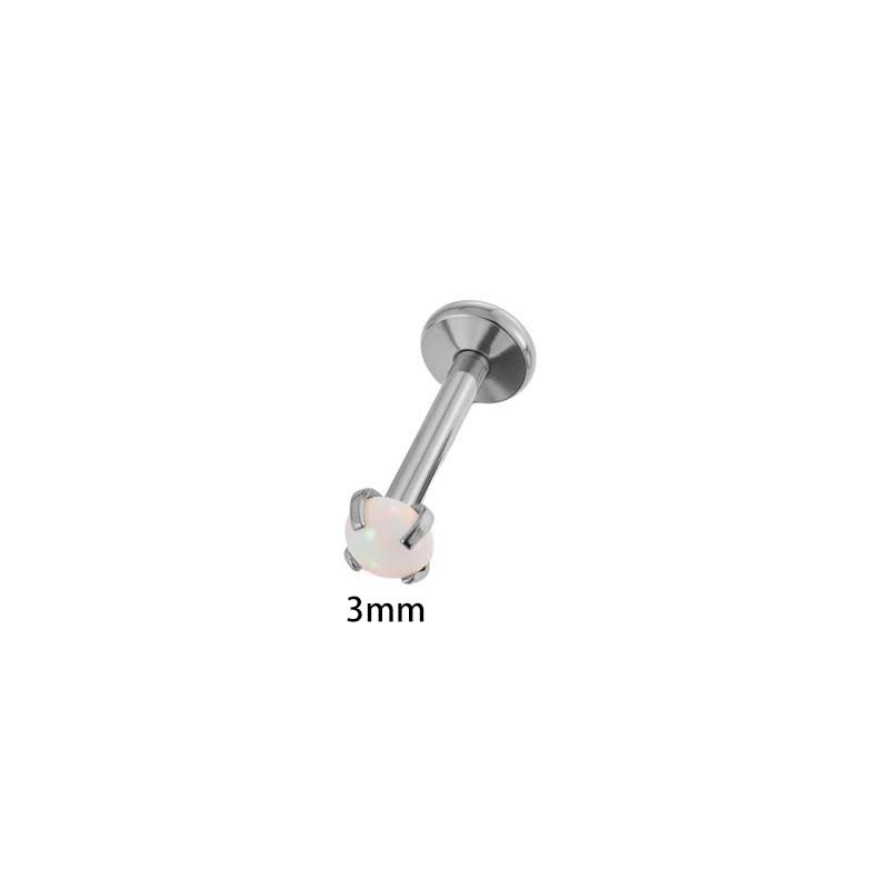 Boucle D'Oreille Piercing Simple En Acier Inoxydable Étanche Couleur Or Avec Zircon (1 Pièce) Image2