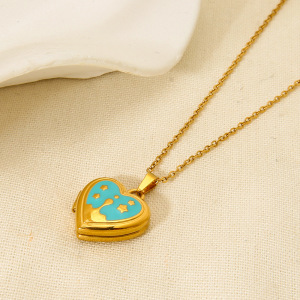 Colliers Pendentifs Pour Femmes En Acier Inoxydable Doré, Motif Cœur h5 Image4
