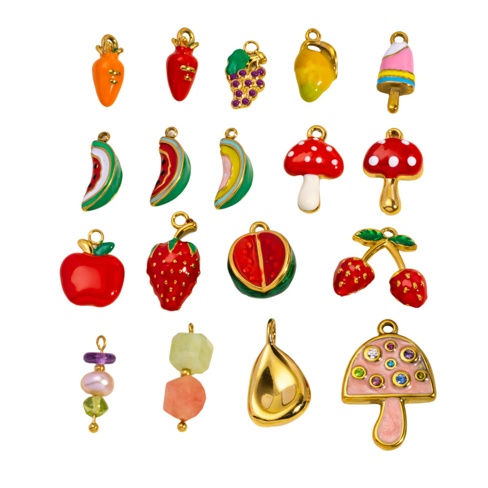 1 Paire De Pendentifs Pour Femmes, Motif Plante Mignonne, En Acier Inoxydable Étanche, Collection Simple Image5