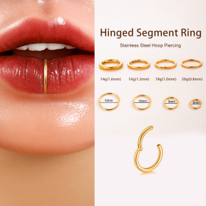 Boucles D'Oreilles Piercing Minimalistes Pour Femme, En Acier Inoxydable Étanche, Couleur Or (1 Pièce). h5 Image5
