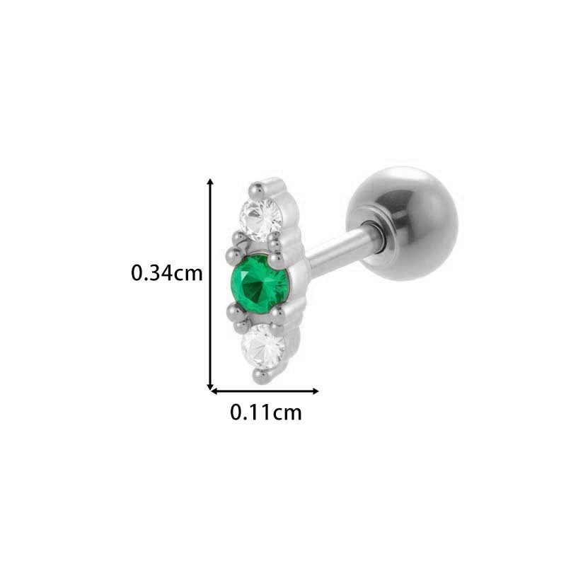 Boucles D'Oreilles Piercing Pour Femme, 1 Pièce, Motif Fleur, Cuivre, Or, Zircone Image2