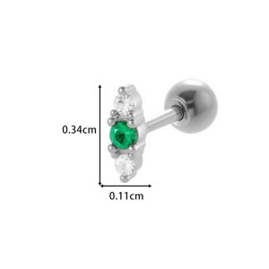Boucles D'Oreilles Piercing Pour Femme, 1 Pièce, Motif Fleur, Cuivre, Or, Zircone h5 Image2