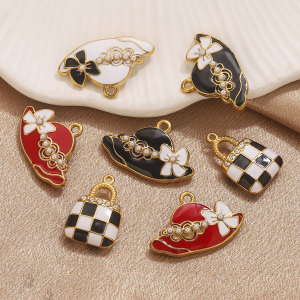 1 Pièce Sac À Damier À Faire Soi-Même, Pendentifs Pour Femmes En Acier Inoxydable Étanche h5 Image5