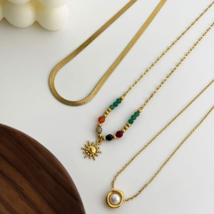 Collier Pendentif Étanche En Acier Inoxydable Couleur Or (1 Pièce) h5 Image5