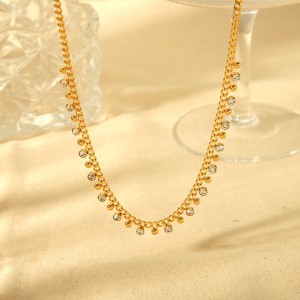 Colliers Pendentifs Pour Femmes Daily Chain En Acier Inoxydable Étanche Couleur Or h5 Image2