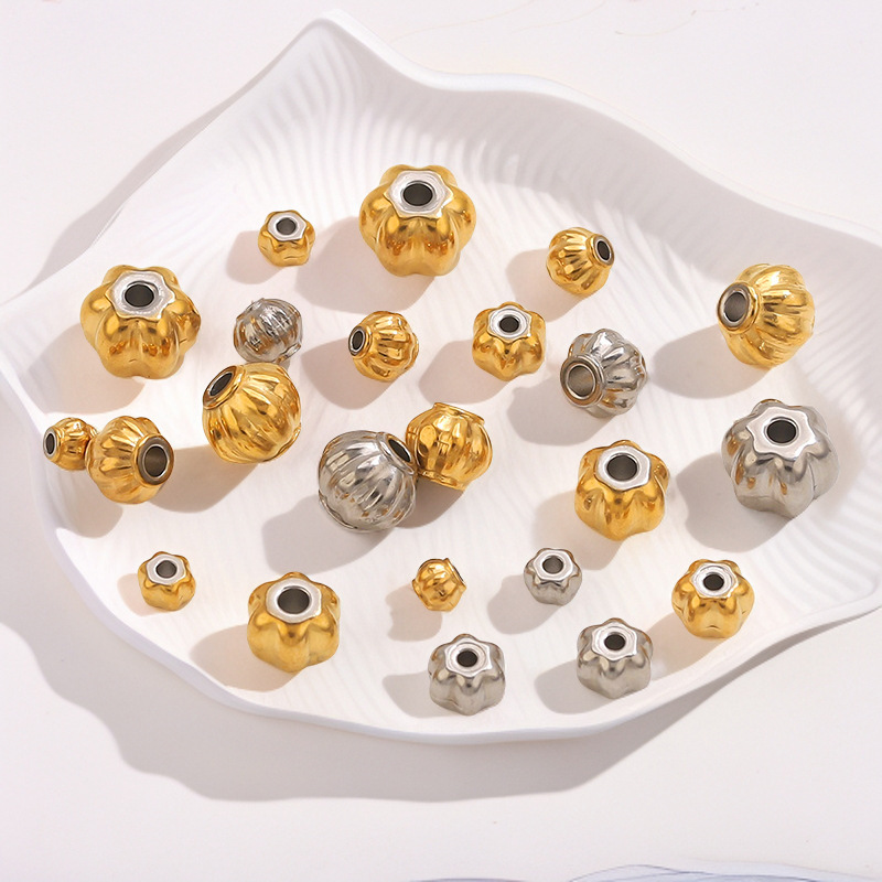 Perles D'Espacement Quotidiennes En Acier Inoxydable De Forme Irrégulière, Couleur Or, De La Série Simple Image2