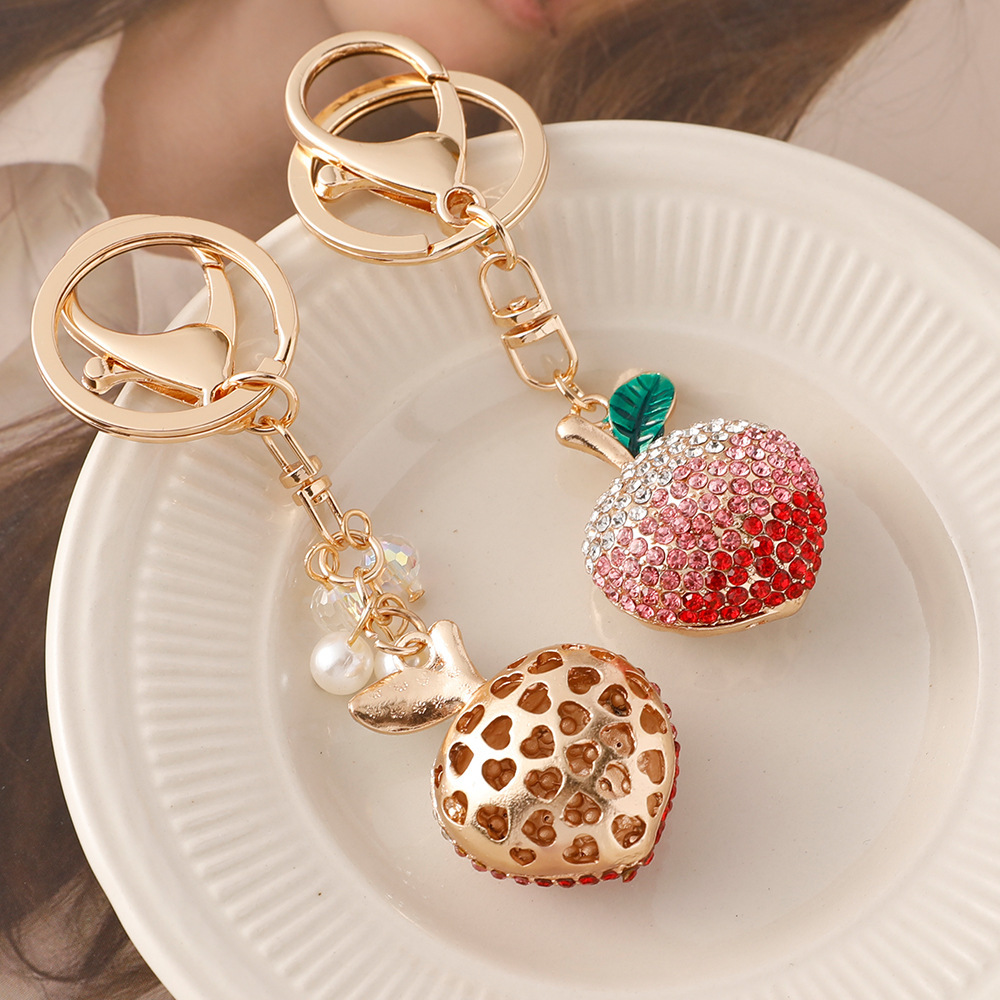 Porte-Clés Simple Series Sweet Fruit En Alliage Cristal Strass h5Image5