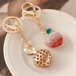 Porte-Clés Simple Series Sweet Fruit En Alliage Cristal Strass h5 Image5