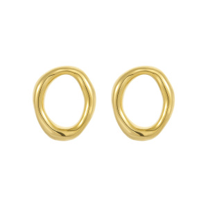 Boucles D'Oreilles Puces Pour Femmes, Style Géométrique Simple, En Acier Inoxydable Imperméable, Couleur Or h5 Image5