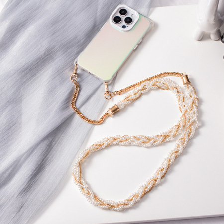 1 chaîne d'extension de sangle de téléphone en aluminium de la série Elegant Beads 2