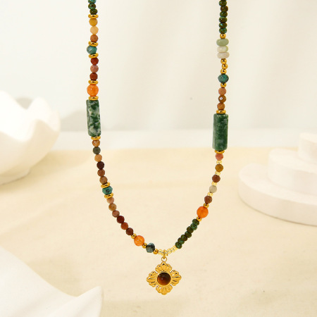 Colliers pendentifs pour femmes, en acier inoxydable étanche, couleur or, collection classique 2