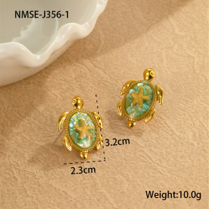 Boucles D'Oreilles Puces Pour Femmes, Collection Romantique, Motif Animaux De Vacances, En Acier Inoxydable Étanche. h5