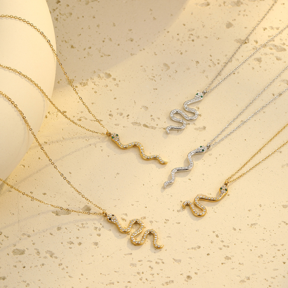 Colliers Pendentifs Luxueux Et Élégants Pour Femmes, En Acier Inoxydable Étanche Couleur Or, Motif Animal. h5Image2