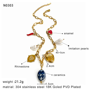 Collier Pendentif Étanche En Acier Inoxydable Couleur Or (1 Pièce) h5 Image2