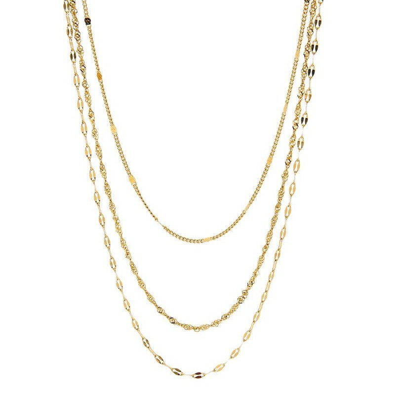 Colliers Superposés Pour Femmes, En Acier Inoxydable Imperméable, Collection Simple Series Daily Chain h5Image4