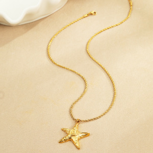 Colliers Pendentifs Pour Femmes Vacation Star En Acier Inoxydable Étanche Couleur Or h5 Image3
