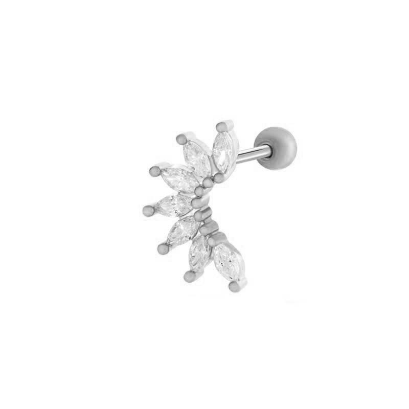Boucles D'Oreilles Piercing En Zircon Couleur Cuivre Or 1 Pièce