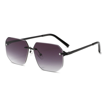 1 paire de lunettes de soleil simples en métal de couleur unie pour femmes 2