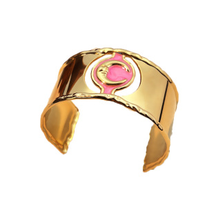 Bracelet Jonc En Acier Inoxydable Doré, 1 Pièce, Couleur Lune h5