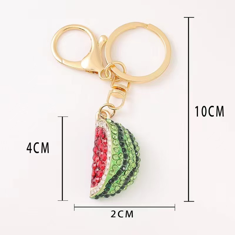 Porte-Clés Simple En Alliage, Cristal Et Strass, Mignon Et Fruité h5Image2