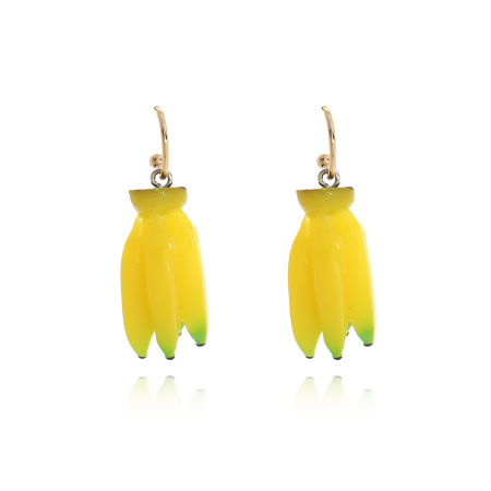 1 paire de jolies boucles d'oreilles pendantes en résine en forme de banane
