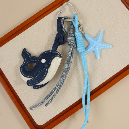 Pendentif de sac en PU, léger, luxueux et mignon, petite baleine 2
