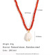 Collier avec pendentif en pierre naturelle et perles d'imitation baroques - Or Image2