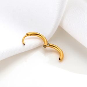 Boucles D'Oreilles Piercing En Acier Inoxydable Étanche Couleur Or Avec Zircon (1 Pièce) h5 Image6