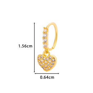 1 Pièce De Piercing De Nez En Zircon Couleur Cuivre Doré h5 Image2