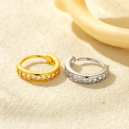 1 pièce de piercing de nez géométrique en cuivre doré et zircon pour femme