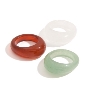 Bague Classique En Pierre Naturelle De Couleur Unie Pour Femme, 1 Pièce h5 Image6