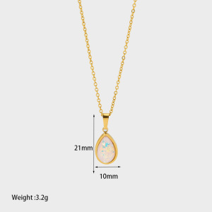 Colliers Pendentifs Pour Femmes, Collection Simple Series Elegant Droplet, En Acier Inoxydable Étanche h5 