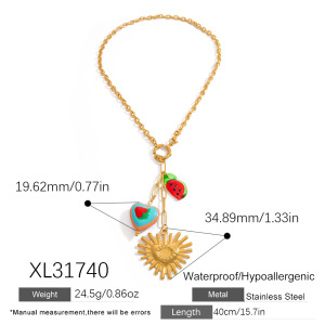 Colliers Pendentifs Pour Femmes En Acier Inoxydable Étanche, Collection Daily Plant De Luxe h5 Image2