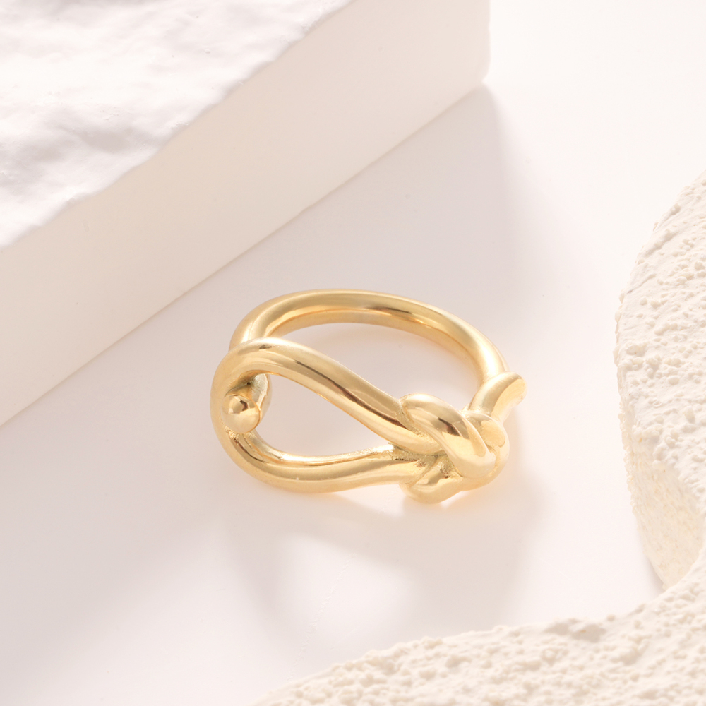 Bague Minimaliste Décontractée En Acier Inoxydable Doré, Étanche, 1 Pièce, Collection Simple Series. h5Image3