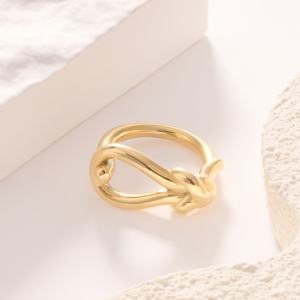 Bague Minimaliste Décontractée En Acier Inoxydable Doré, Étanche, 1 Pièce, Collection Simple Series. h5 Image3