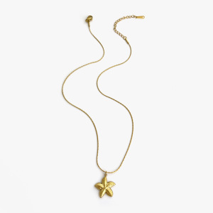 Collier Pendentif Océanique En Acier Inoxydable Couleur Or, 1 Pièce h5 