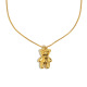Collier à chaîne fine serpent avec pendentif ours - Or
