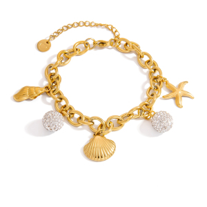 Bracelets À Breloques Décontractés Pour Femmes, En Acier Inoxydable, Étanches, Couleur Or, Motif Tortue h5 