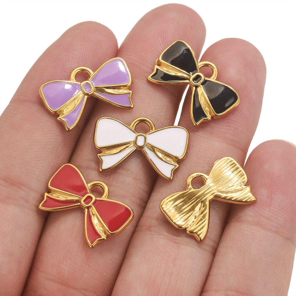 Pendentif Femme Étanche En Acier Inoxydable Avec Nœud Papillon (1 Pièce) h5Image5