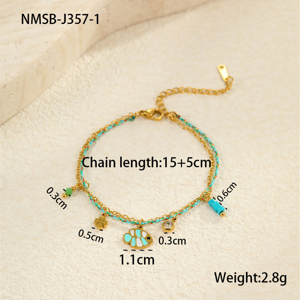 Bracelets À Breloques Pour Femmes, Simples, En Acier Inoxydable, Étanches, Avec Motifs D'Animaux De Vacances 