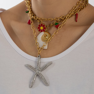 Collier Pendentif Femme Étanche En Acier Inoxydable, Motif Étoile De Mer, Collection Oceanic Series (1 Pièce) h5 Image3