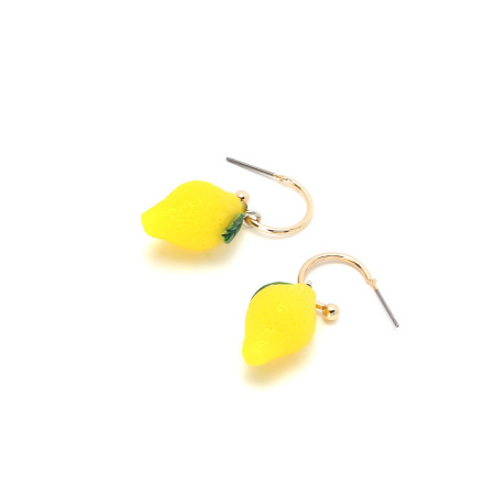 1 paire de jolies boucles d'oreilles pendantes en résine en forme de citron 2