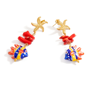 Boucles D'Oreilles Pendantes De Luxe, Modèle Tortue Simple, En Acier Inoxydable Étanche, Couleur Or (1 Paire). h5 