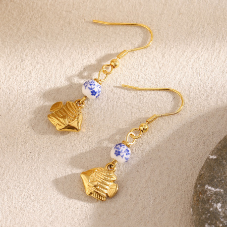 Boucles d'oreilles pendantes pour femmes, motif animaux de vacances, en acier inoxydable étanche, collection Simple Series 2
