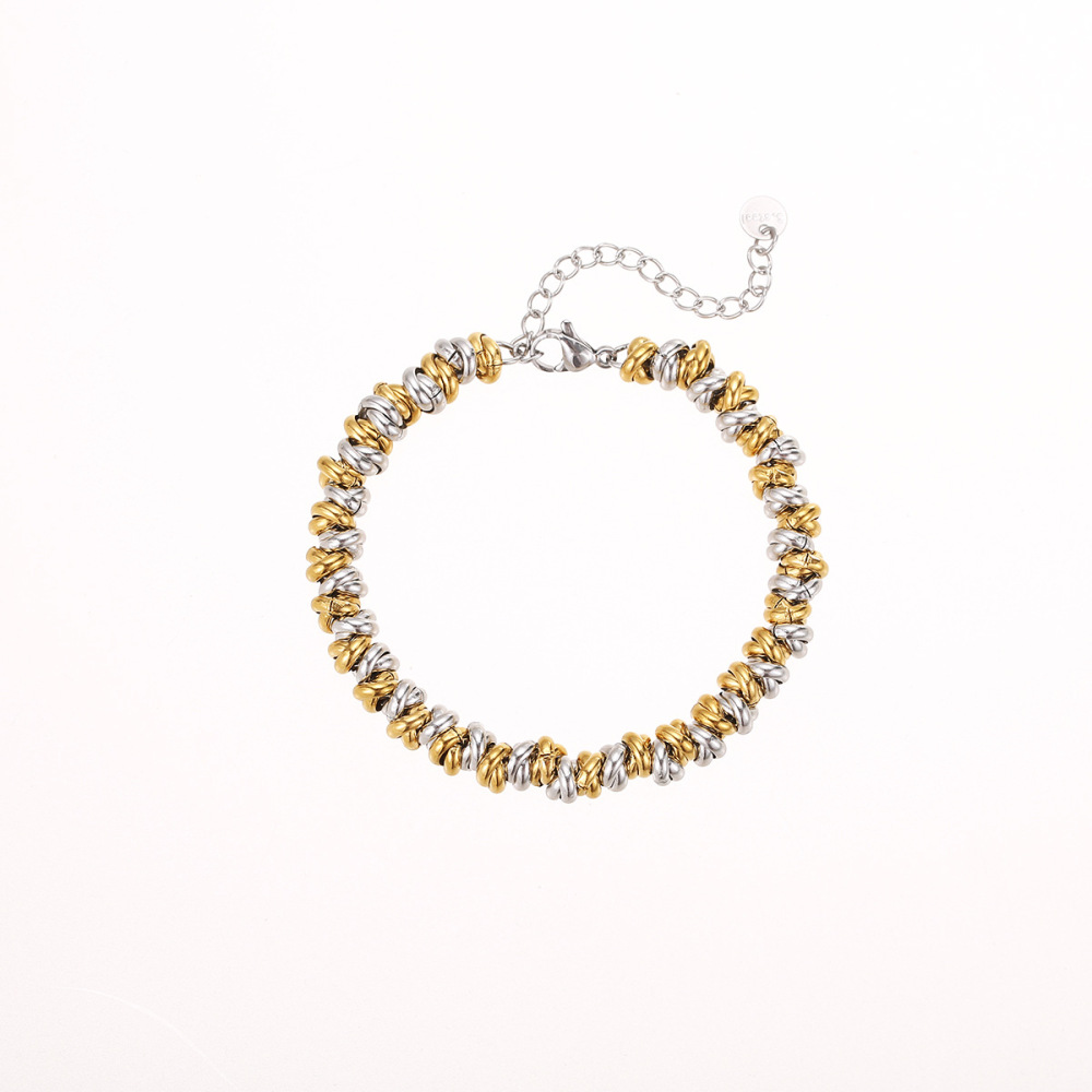 Bracelets À Maillons Géométriques Décontractés Pour Femmes, En Acier Inoxydable, Étanches, Couleur Or Image5