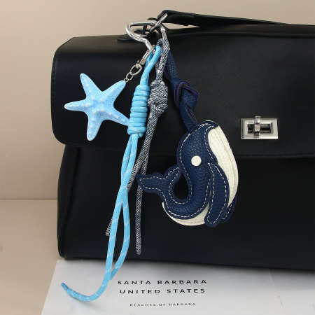 Pendentif de sac en PU, léger, luxueux et mignon, petite baleine