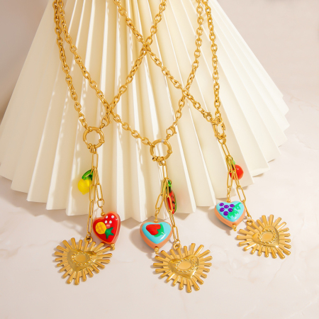 Colliers pendentifs pour femmes en acier inoxydable étanche, collection Daily Plant de luxe